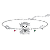 Sterling Silver Birthstone Highland Cow Anklet Animal Anklet Gift for Her