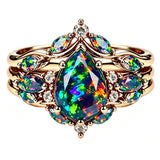 Sterling Silver 10K  14K  18K  Gold Personalized Engraved Black Opal Engagement Wedding Promise Ring for Her