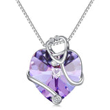 Sterling Silver Heart Crystal Stethoscope Pendant Necklace