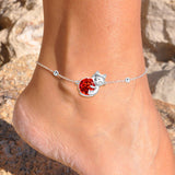 Cat Bracelet/ Anklet With Birthstone 925 Sterling Silver Cat  Gift For Women Daughter Mother