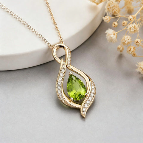 14K Gold Plated  Birthstone Infinity Symbol Pendant  Necklace Anniversary Christmas Birthday Jewelry Gift