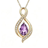 14K Gold Plated  Birthstone Infinity Symbol Pendant  Necklace Anniversary Christmas Birthday Jewelry Gift
