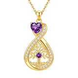 14K Gold Plated Infinity Birthstone  Butterfly Cross Necklace for Women