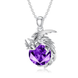 Sterling Silver Birthstone Dragon Necklace Pendant Necklace