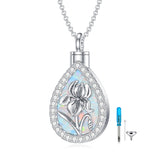 Sterling Silver Teardrop Opal 12 Birth Flower Urn Necklaces for Ashes