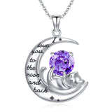 Silver Cat 12 Month Birthstone Pendant Necklace