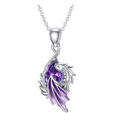 Sterling Silver Birthstone Wyvern Dragon Pendant Necklace