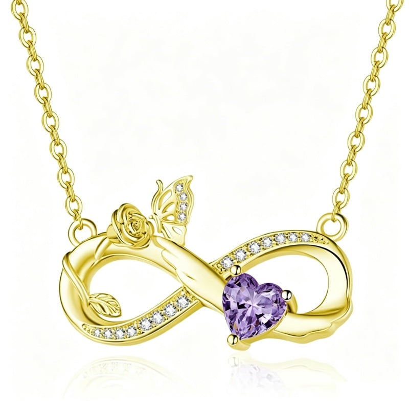 14K Gold Plated Birthstone Butterfly Necklace for Women Ideal Gift for Anniversary Christmas Birthday
