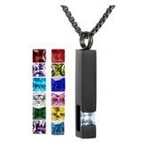 Stainless Steel Birthstones Urn Necklaces for Ashes Cross Cremation Pendant for Men Women Memorial Keepsake Jewelry