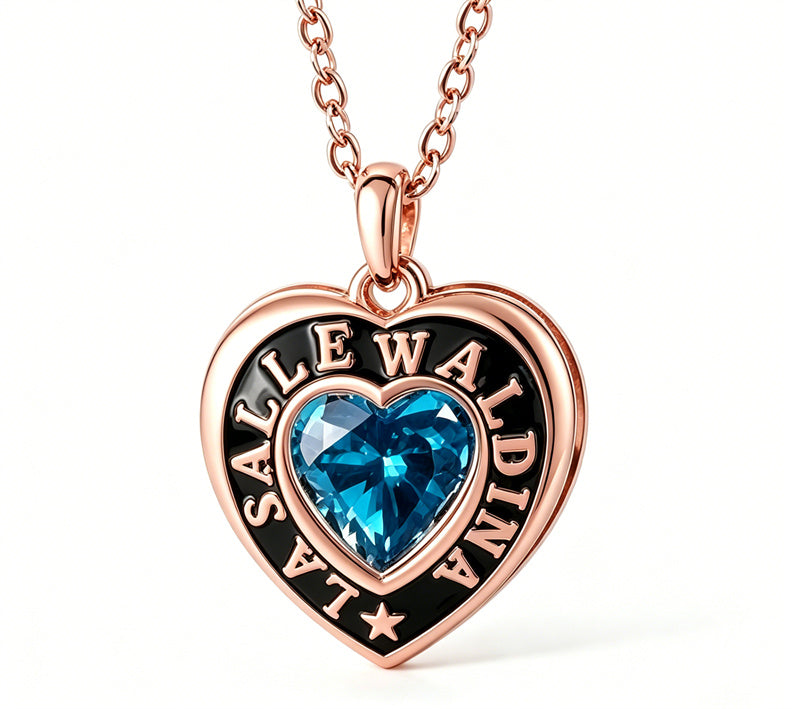 Copper Sterling Silver Personalized Birthstone Engraved Graduation Necklace for Class of 2026