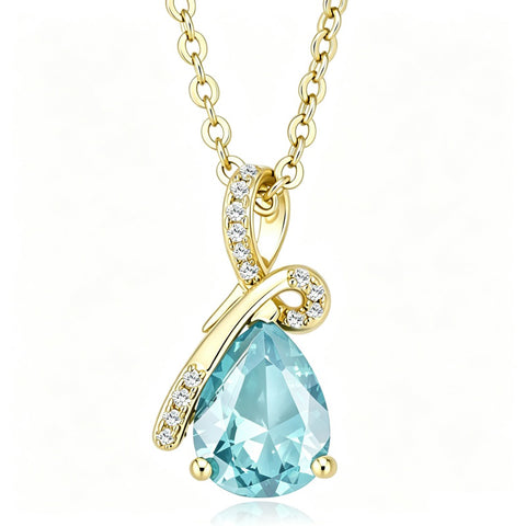 14K Gold Plated  Teardrop Birthstone Pendant Necklace Birthday Gifts for Women