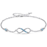 Sterling Silver Endless Love Symbol Anklet