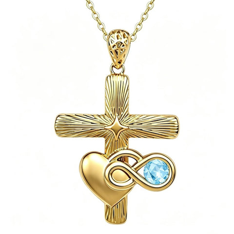 14K Gold Plated Cubic Zirconia Infinity Heart Pendant Necklace for Women