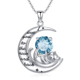 Cat Necklace 925 Silver Cat Birthstone Necklace Cat Jewelry Gift for Women Cat Lover