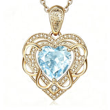 14K Gold Plated Heart Birthstone Heart Necklace for Women Fashion Wedding Anniversary Birthday Gifts