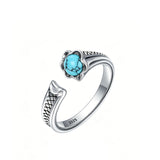 Sterling Silver Turquoise Adjustable  Rings for Women