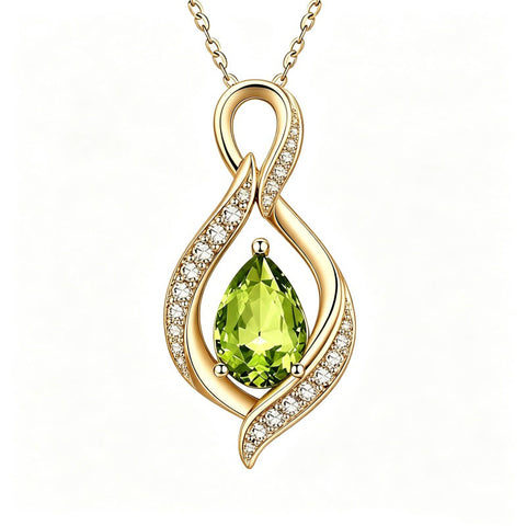 14K Gold Plated  Birthstone Infinity Symbol Pendant  Necklace Anniversary Christmas Birthday Jewelry Gift