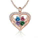 Copper Sterling Silver Simulated Birthstone Name Pendant Necklace for Mom