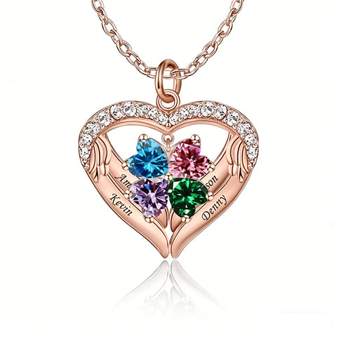 Copper Sterling Silver Simulated Birthstone Name Pendant Necklace for Mom