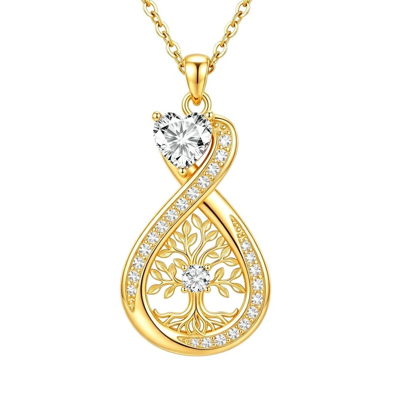 14K Gold Plated Infinity Birthstone  Butterfly Cross Necklace for Women