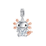Sterling Silver Birthstone Axolotl  Bead Charm for Axolotl Lovers