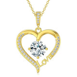 14K Gold Plated  12 Months Heart Birthstone Pendant Necklace Birthday Wedding Anniversary Jewelry Gifts for Women