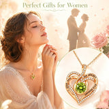 14K Gold Plated Heart Birthstone Infinity Necklace Christmas Valentine Birthday Gift