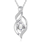 Sterling Silver Teardrop Birthstone Infinity Love Necklace for Women