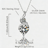 Sterling Silver 1CT Heart Moissanite Pendant Necklace