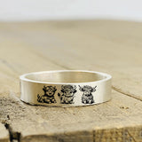 Sterling Silver Personalized Engraved Highland Cow Ring