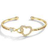 14K Gold Plated Birthstone Infinity Heart Bangle Bracelet for Women