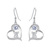 Sterling Silver Birthstone Highland Cow Dangle Earrings