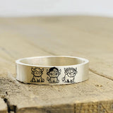 Sterling Silver Personalized Engraved Highland Cow Ring