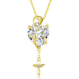14K Gold Plated  Heart Birthstone Butterfly Infinity Angel WingPendant Necklace for Women