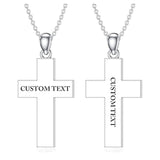 Sterling Silver Turquoise Personalized Engraved 12 Month Birth Flower Cross Pendant Necklace