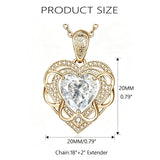 14K Gold Plated Heart Birthstone Heart Necklace for Women Fashion Wedding Anniversary Birthday Gifts