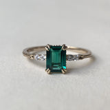 10K 14k 18K Gold Vintage Emerald Wedding Ring