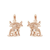 Sterling Sliver Highland Cow Stud  Dangle Earrings