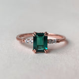 10K 14k 18K Gold Vintage Emerald Wedding Ring