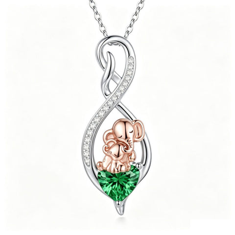 Sterling Silver 12 Month Birthstone Infinity Heart Animal Pendant Necklace Christmas Birthday Jewelry Gift