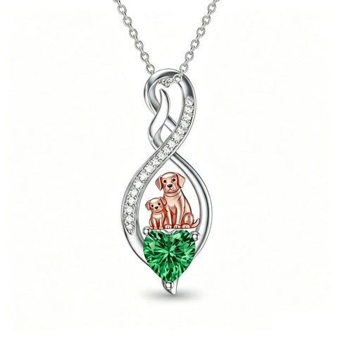 Sterling Silver 12 Month Birthstone Infinity Heart Animal Pendant Necklace Christmas Birthday Jewelry Gift