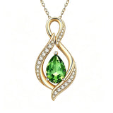14K Gold Plated  Birthstone Infinity Symbol Pendant  Necklace Anniversary Christmas Birthday Jewelry Gift