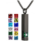 Stainless Steel Birthstones Cross Urn Necklaces for Ashes