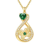 14K Gold Plated Infinity Birthstone  Butterfly Cross Necklace for Women