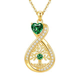 14K Gold Plated Infinity Birthstone  Butterfly Cross Necklace for Women