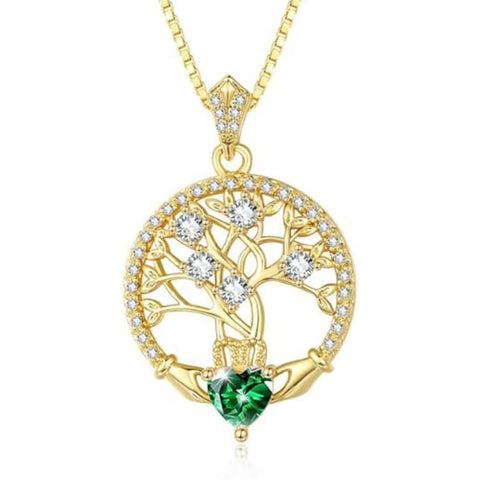 14K Gold Plated  Birthstone Tree of Life Necklaces for Women