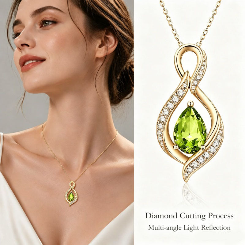 14K Gold Plated  Birthstone Infinity Symbol Pendant  Necklace Anniversary Christmas Birthday Jewelry Gift