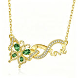 14K Gold Plated Birthstone Infinity Butterfly Necklace for Women