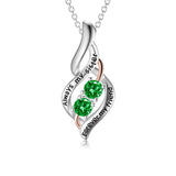 Sterling Silver Sister Pendant Necklace With Engraved