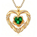 14K Gold Plated  Birthstone Rose Flower Heart Necklaces for Women  Birthday Christams Valentine's Day Jewelry Gift